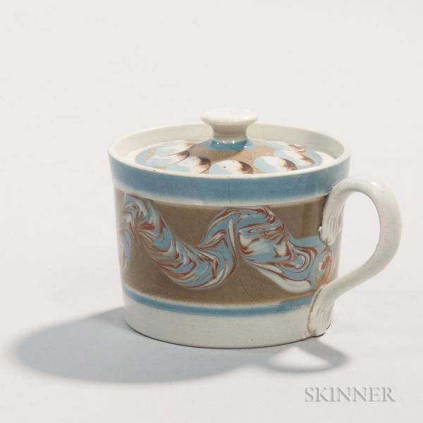 Pearlware Mustard Pot and Cover