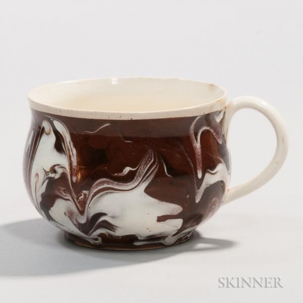 Slip-marbled Creamware Porringer