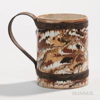 Creamware Pint Mug with Tinsmith's Make-do Repair