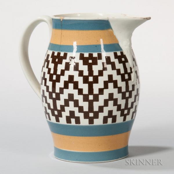 Mocha Pearlware Checkered Jug