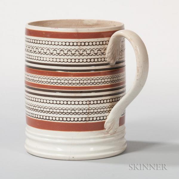 Large Mocha-decorated Pearlware Cann