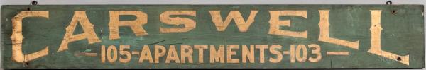 "Carswell Apartments" Trade Sign