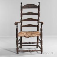 Painted Slat-back Armchair