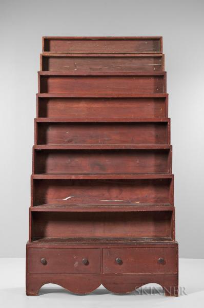 Red-painted "Harvard" Stacking Bookcase
