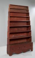 Red-painted "Harvard" Stacking Bookcase - 2