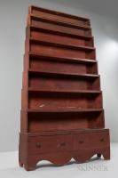 Red-painted "Harvard" Stacking Bookcase - 4