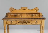 Yellow-painted, Gilt-stenciled, and Paint-decorated Pine Dressing Table - 2