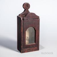 Carved and Inlaid Mahogany Watch Hutch