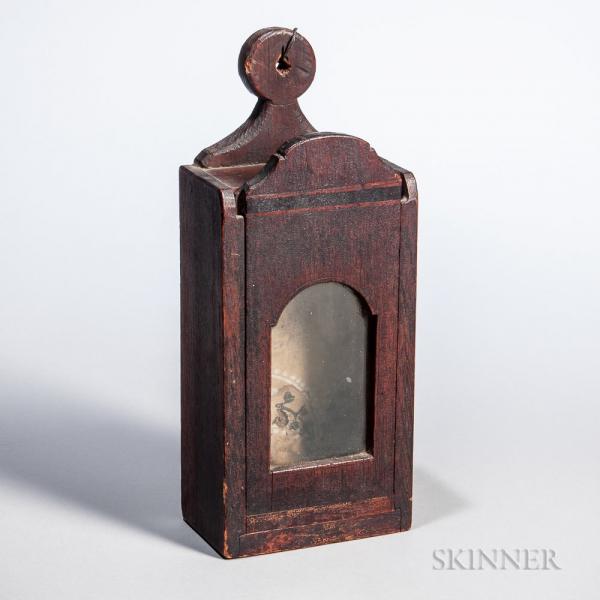 Carved and Inlaid Mahogany Watch Hutch