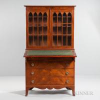 Mahogany and Mahogany Veneer Glazed Desk/Bookcase - 2