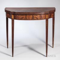 Mahogany and Mahogany Veneer Inlaid Card Table