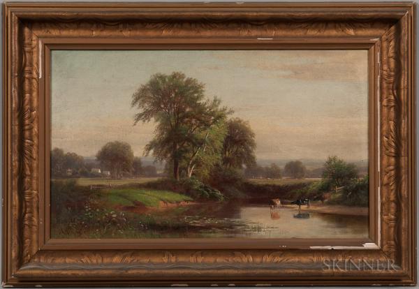Joseph Antonio Hekking (1830-1903) Pastoral Scene with Cows