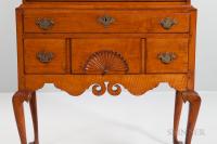 Carved Maple and Tiger Maple High Chest of Drawers - 2