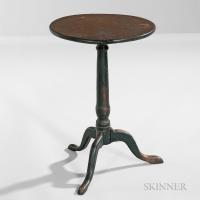 Green-painted Circular-top Candlestand