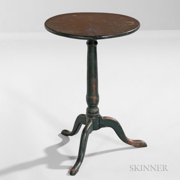 Green-painted Circular-top Candlestand