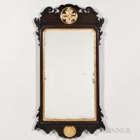 Mahogany and Gilt Scroll-frame Mirror
