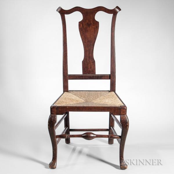 Carved Tiger Maple Side Chair