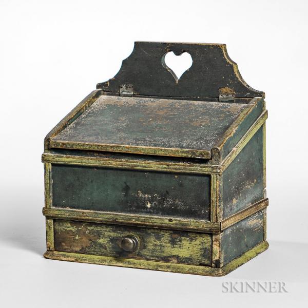 Painted Slant-lid Wall Box