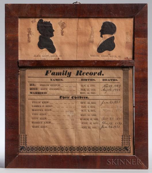 Printed and Framed Keep Family Record