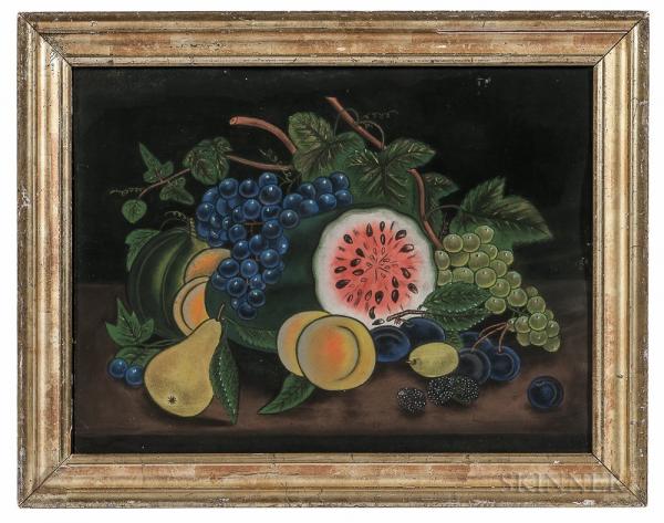 American School, 19th Century Still Life with Fruit