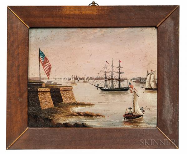 American School, Mid-19th Century Bay & Harbour of New York from Bedlow's Island