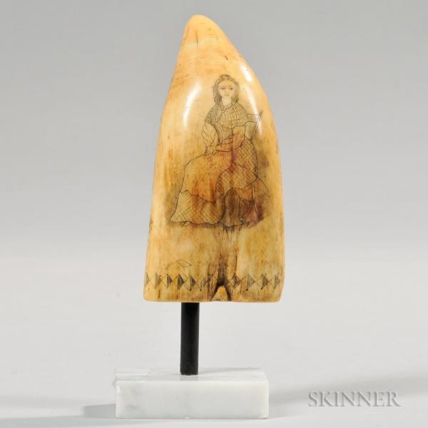 Scrimshaw Whale Tooth