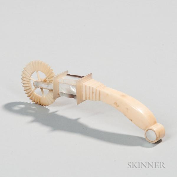 Carved Whale Ivory Jagging Wheel