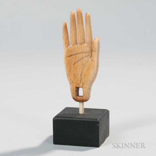 Carved Whale Ivory Hand
