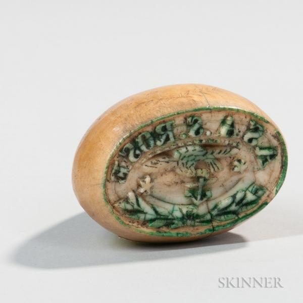 Carved Whale Ivory Stamp