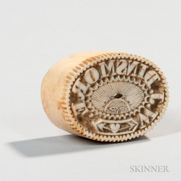 Carved Whale Ivory Stamp