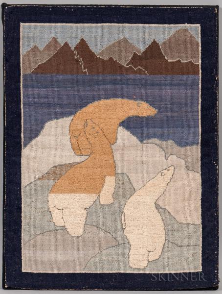 Polar Bears Hooked Mat