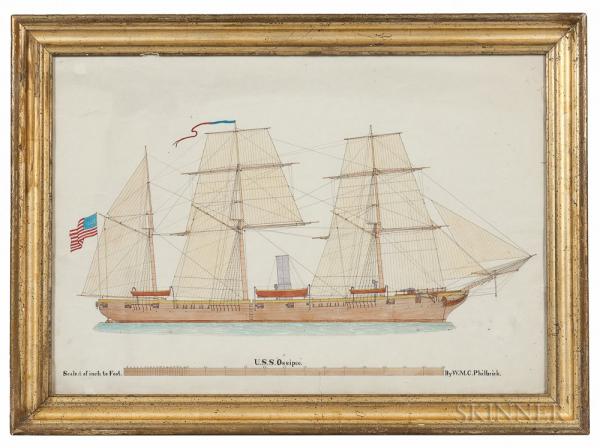W.M.C. Philbrick (American, 19th Century) Profile View of the U.S.S. Ossipee