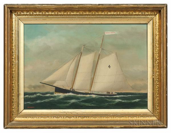 William Pierce Stubbs (1842-1909) Portrait of the Sailing Yacht Edwin Forest