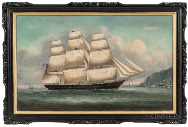 Chinese School, c. 1860-70 United States Clipper Ship off Hong Kong