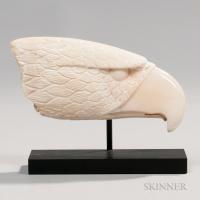Carved Whale Ivory Eagle Head