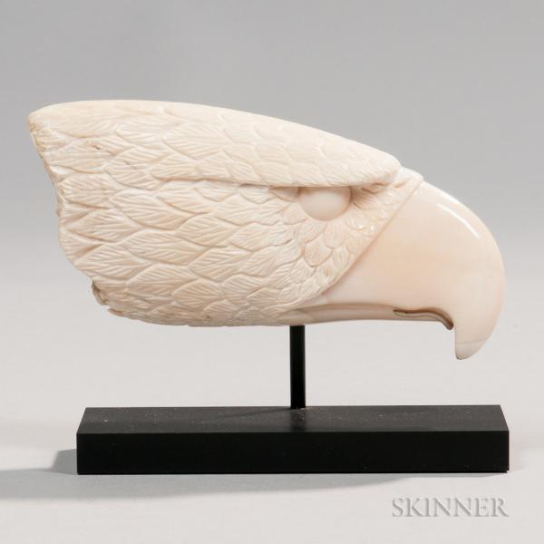 Carved Whale Ivory Eagle Head