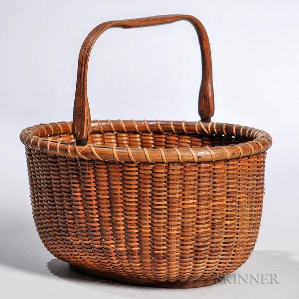 Deep Oval Swing-handle Nantucket Basket