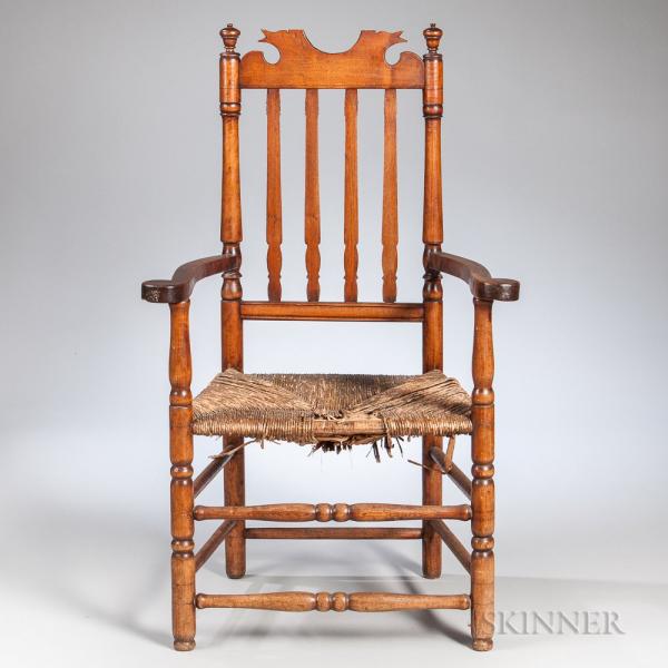 Maple and Cherry Bannister-back Armchair