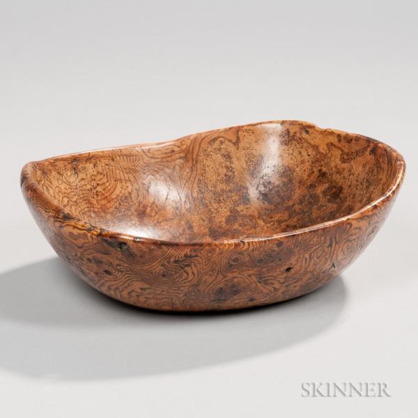 Carved Ash Burl Bowl