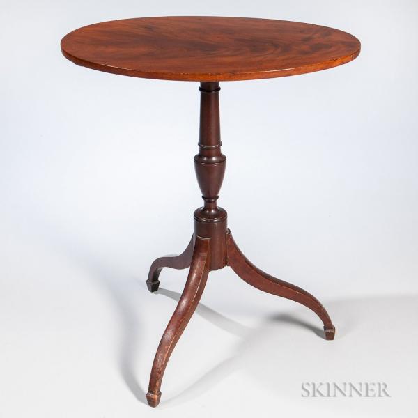 Oval Mahogany Tilt-top Candlestand