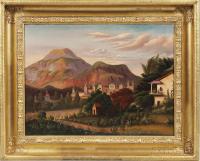 Thomas Chambers (New York/England, 1808-1869) Hill Townscape, Probably Mexico
