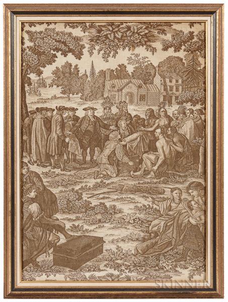 William Penn's Treaty with the Indians Printed Textile