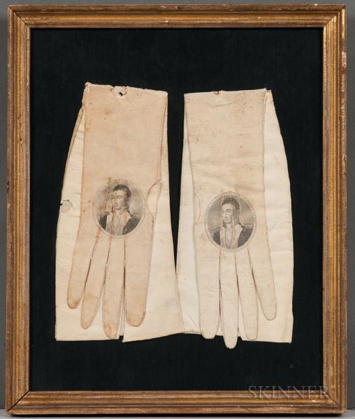 Pair of Calfskin "Welcome Lafayette The Nation's Guest" Gloves