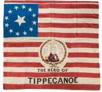 William Henry Harrison "The Hero of Tippecanoe" Silk Campaign Banner