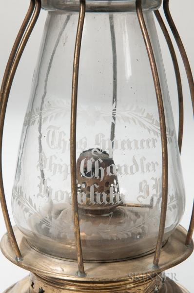 Thomas Spencer, Ship Chandler, Honolulu, Sandwich Islands, Brass Lantern