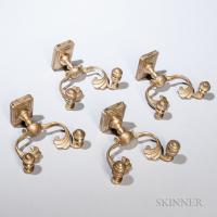 Two Pairs of Brass Jamb Hooks