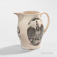 Transfer-printed George Washington "Peace Plenty and Independence" Creamware Jug