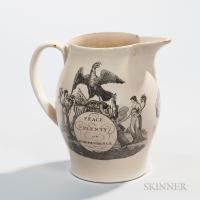 Transfer-printed George Washington "Peace Plenty and Independence" Creamware Jug - 2