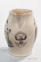 Transfer-printed George Washington "Peace Plenty and Independence" Creamware Jug - 3