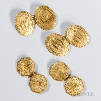 Two Pairs of Early Gold Sleeve Buttons